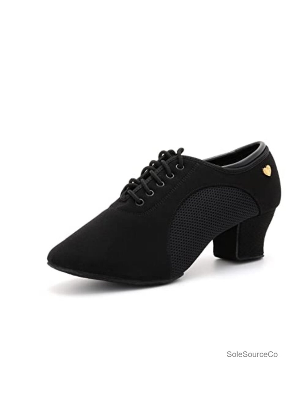 Lace-Up Latin Dance Shoes Split Suede Sole Cuban Heel for Practice Performance